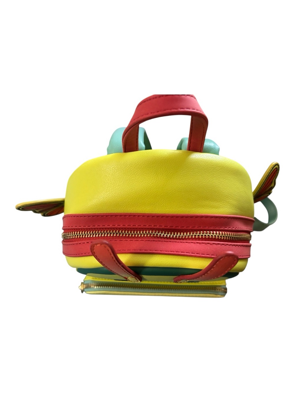 Loungefly Yellow Bee Mini Backpack with Orange & Green Accents - Picture 4 of 8
